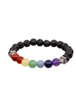 Bracelet *7 Chakra w Lava Beads