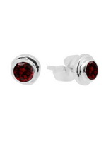 Acomo Garnet Bezel S/S Earrings