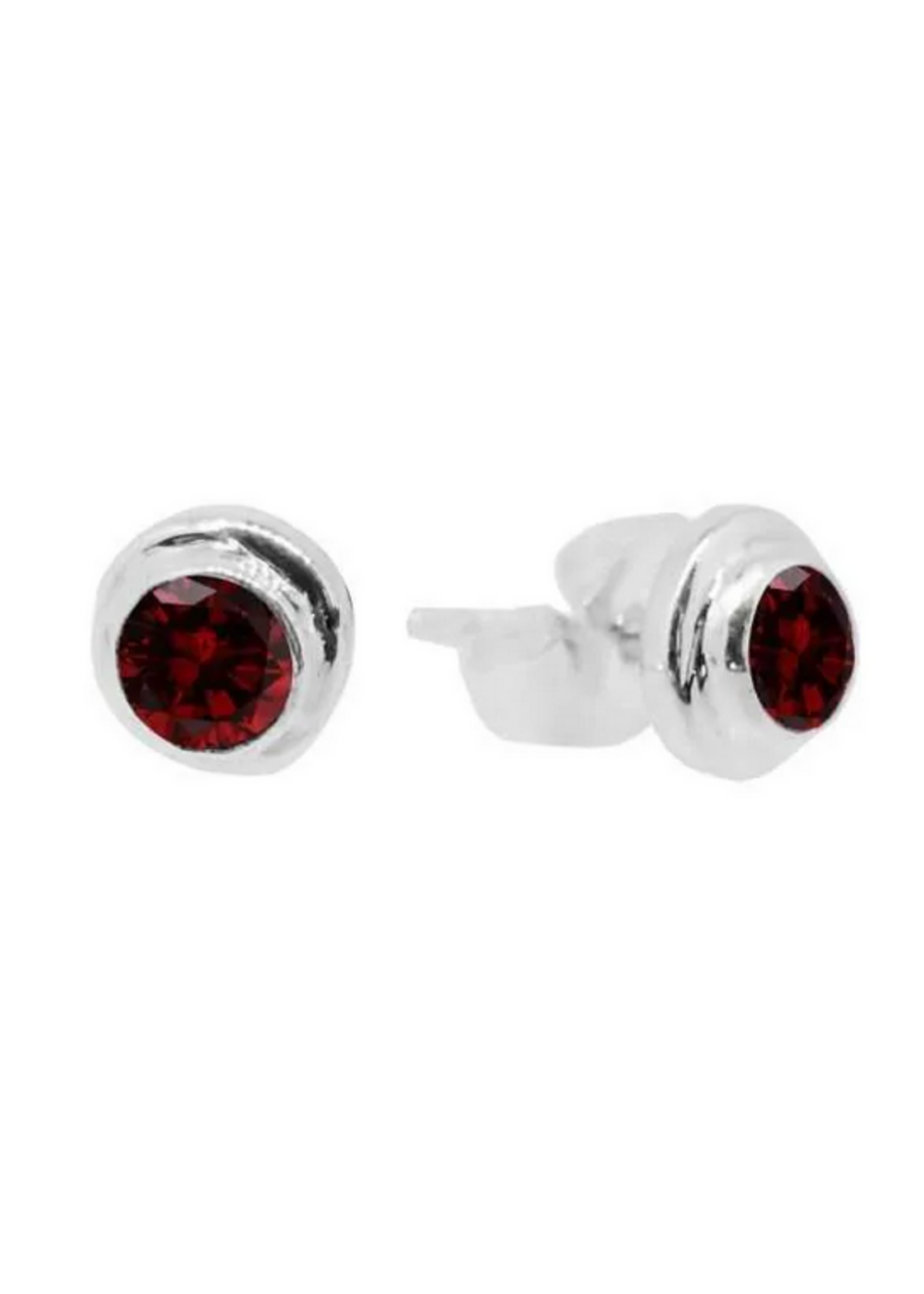 Acomo Garnet Bezel S/S Earrings