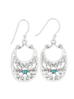 Earring Filigree Paddle w/Turquoise