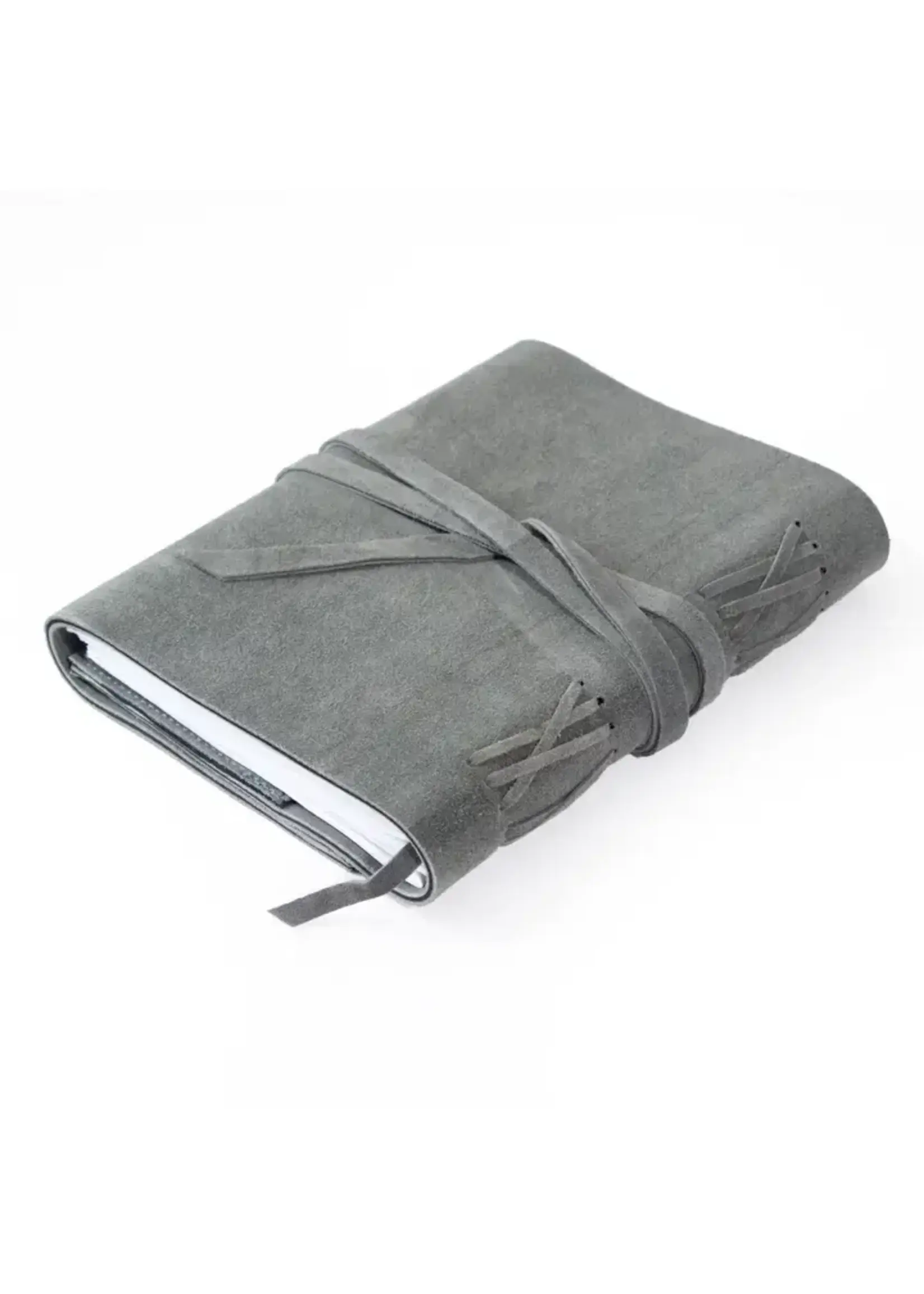 Teal Grey Suede Journal