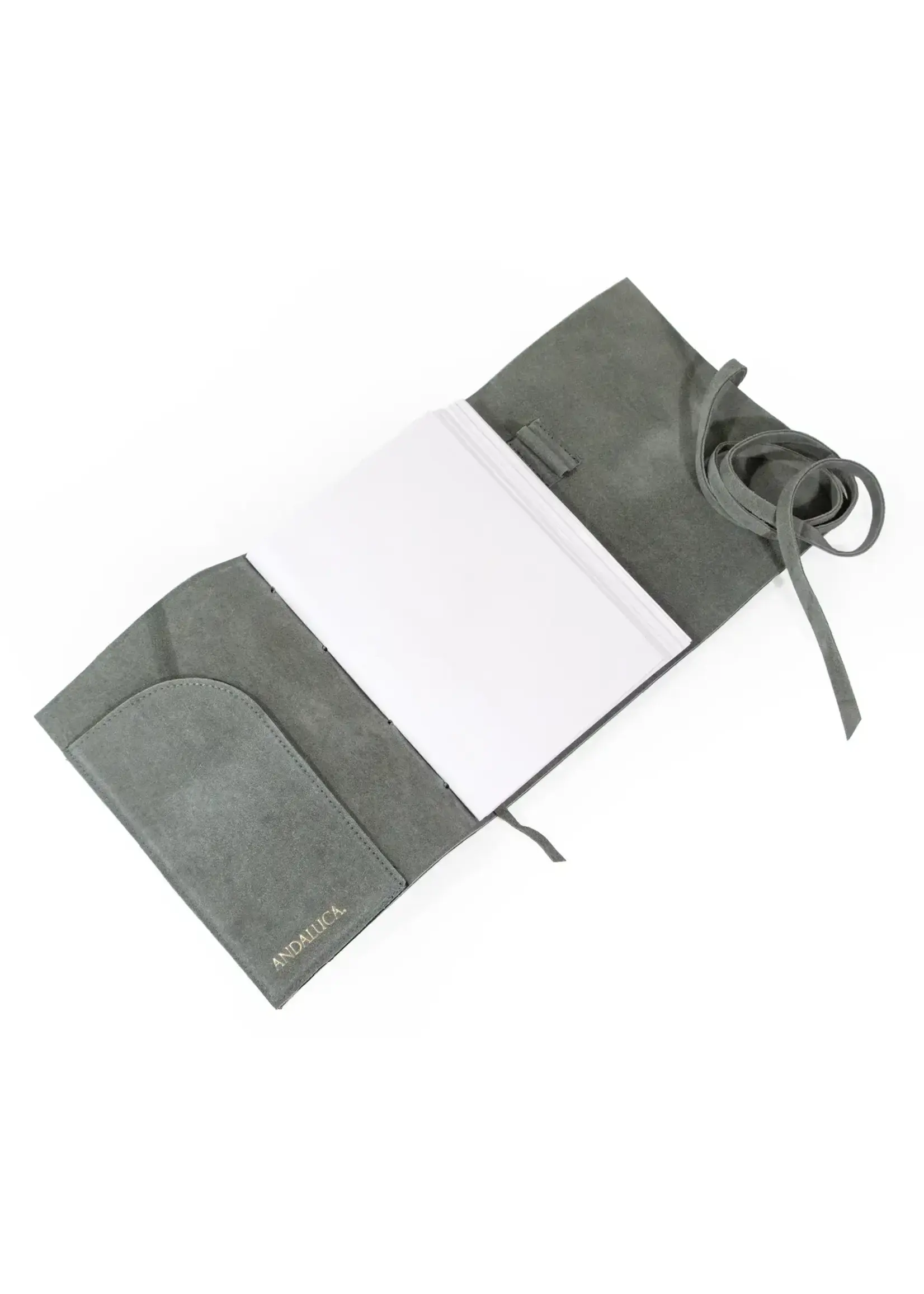 Teal Grey Suede Journal