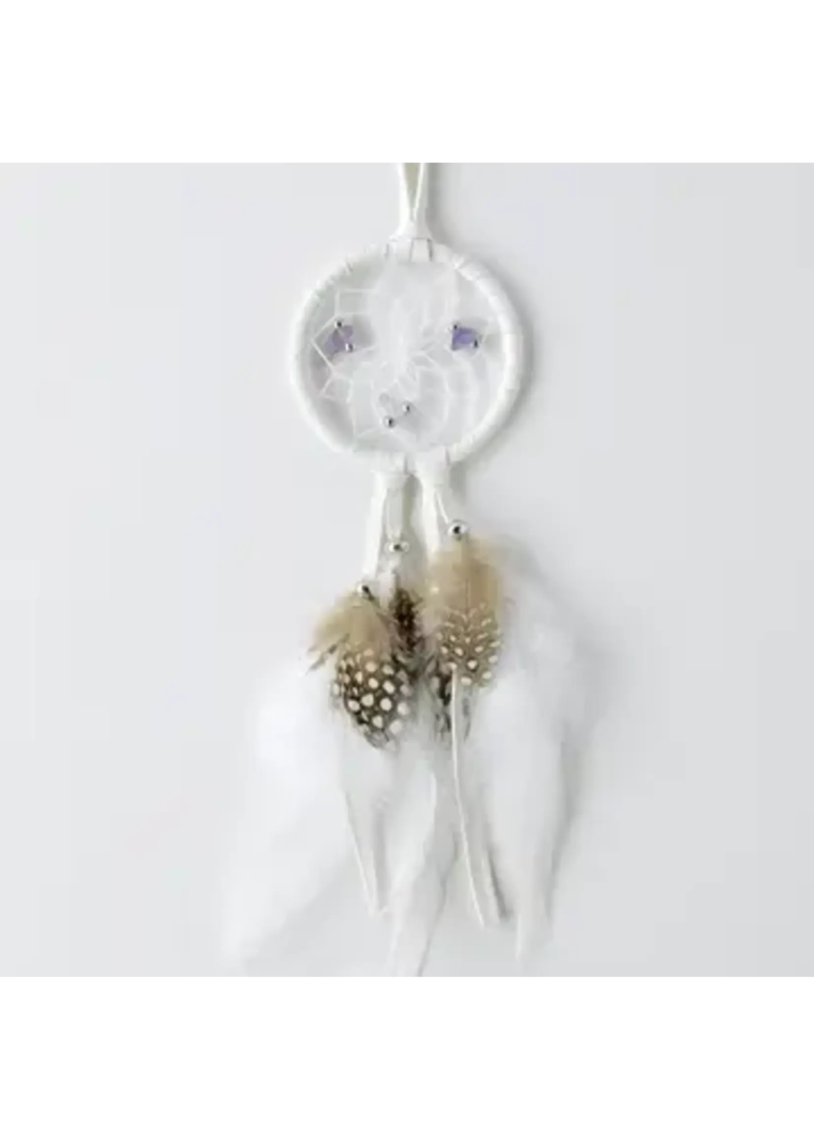 Dream Catcher White with Semi Precious Stones 2"