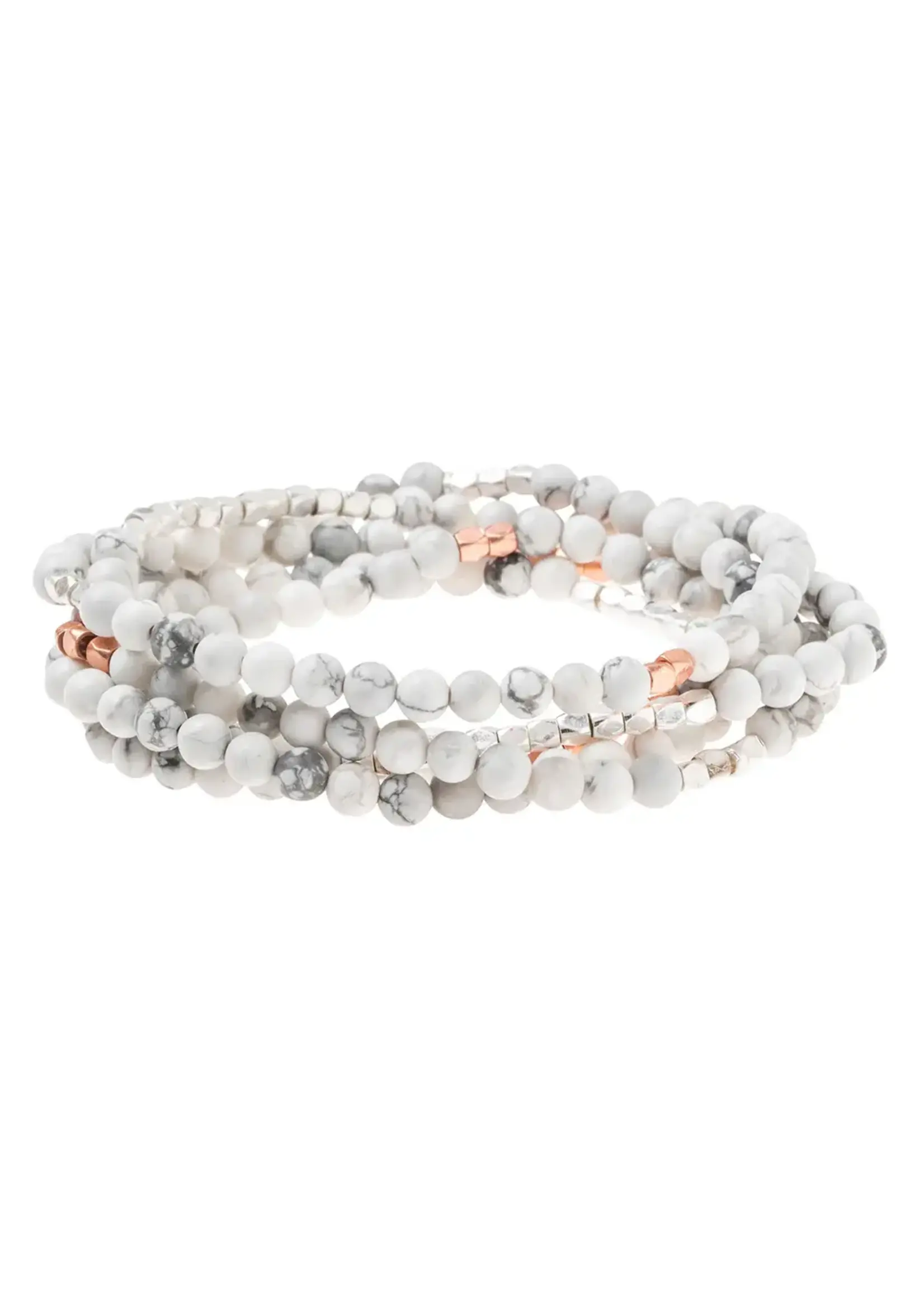 Scout Bracelet/Necklace Stone of Harmony Howlite Rose Gold & Silver