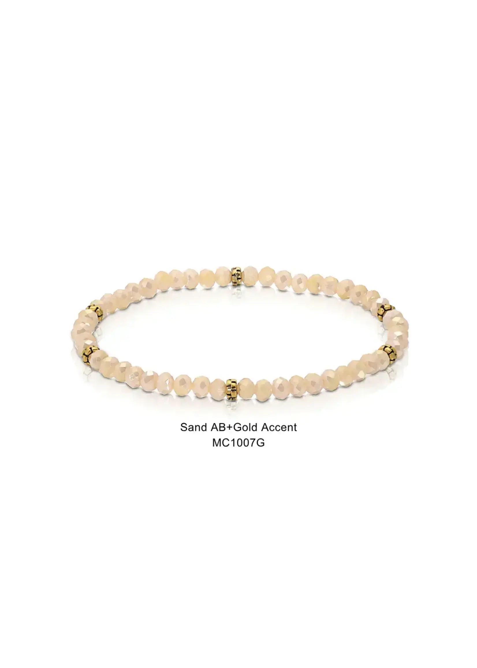 Mini Crystal Bracelet Sand with Gold Accents