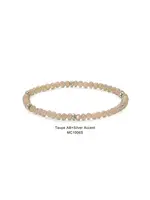 Mini Crystal Bracelet Taupe with Silver Accents