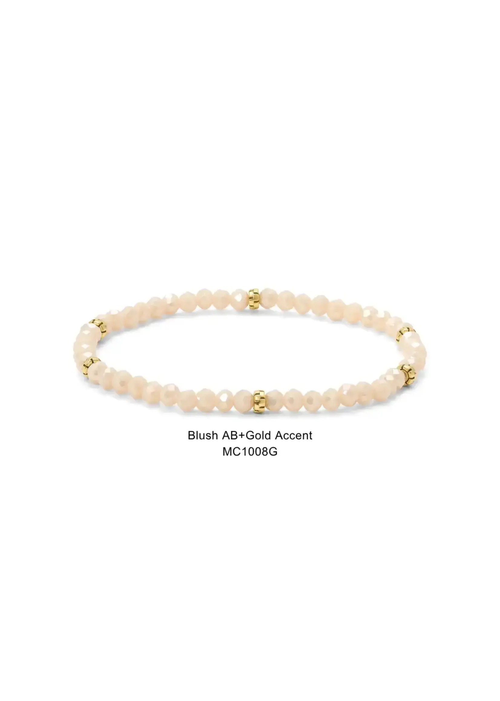 Mini Crystal Bracelet Blush AB Gold Accents