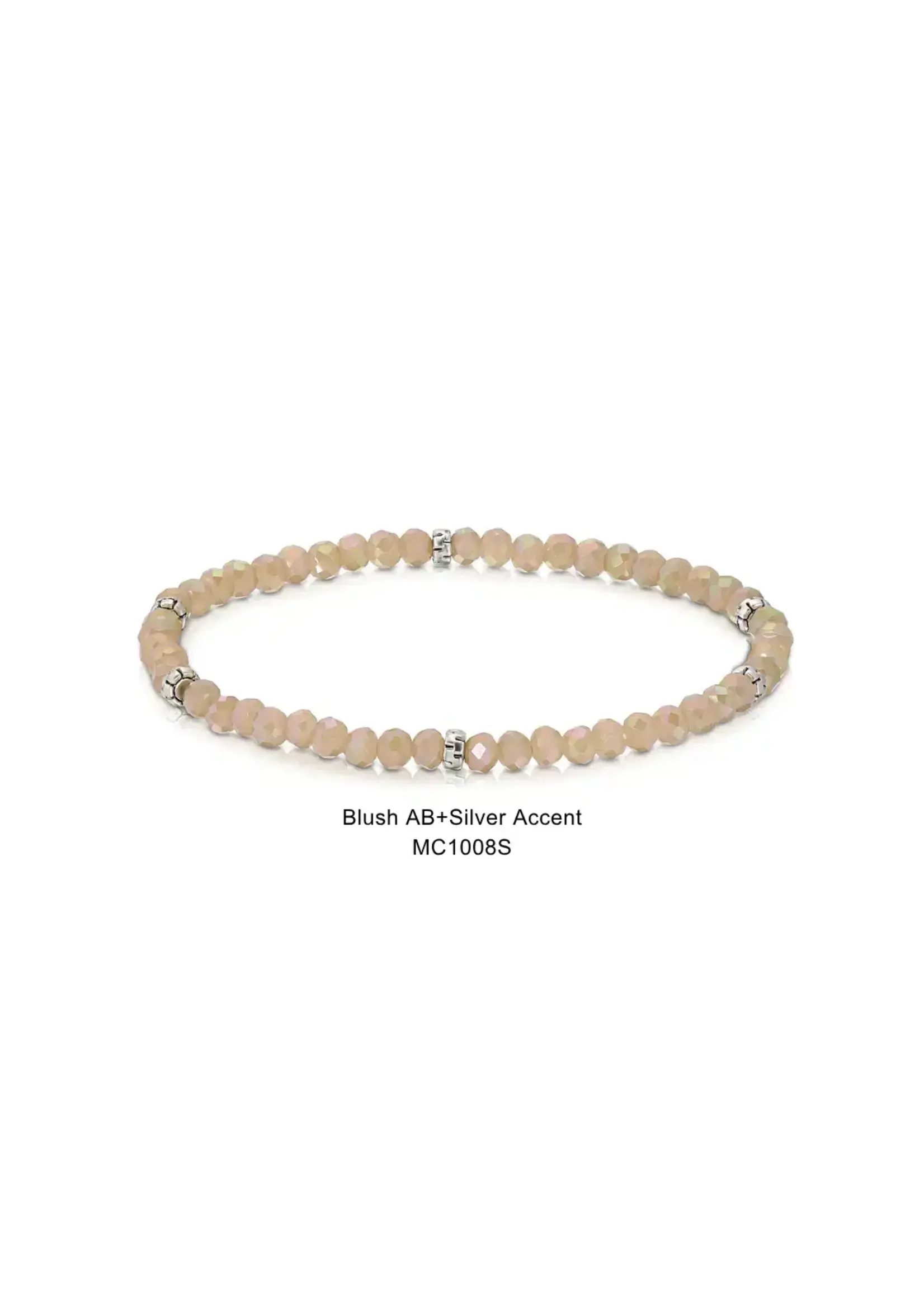 Mini Crystal Bracelet Blush AB with Silver Accents