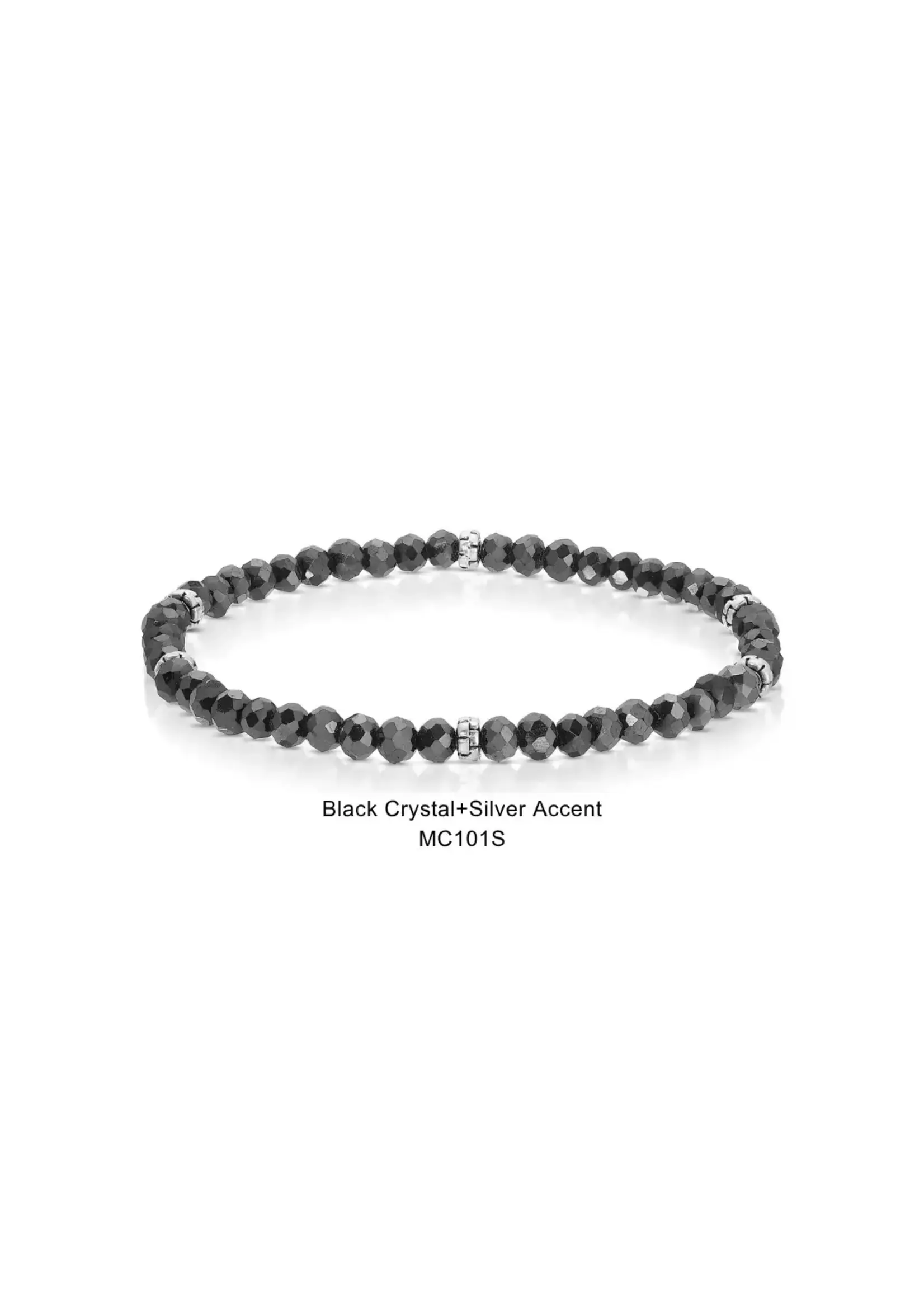 Mini Crystal Bracelet Black with Silver Accents