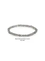 Mini Crystal Bracelet Black Diamond with Silver Accents