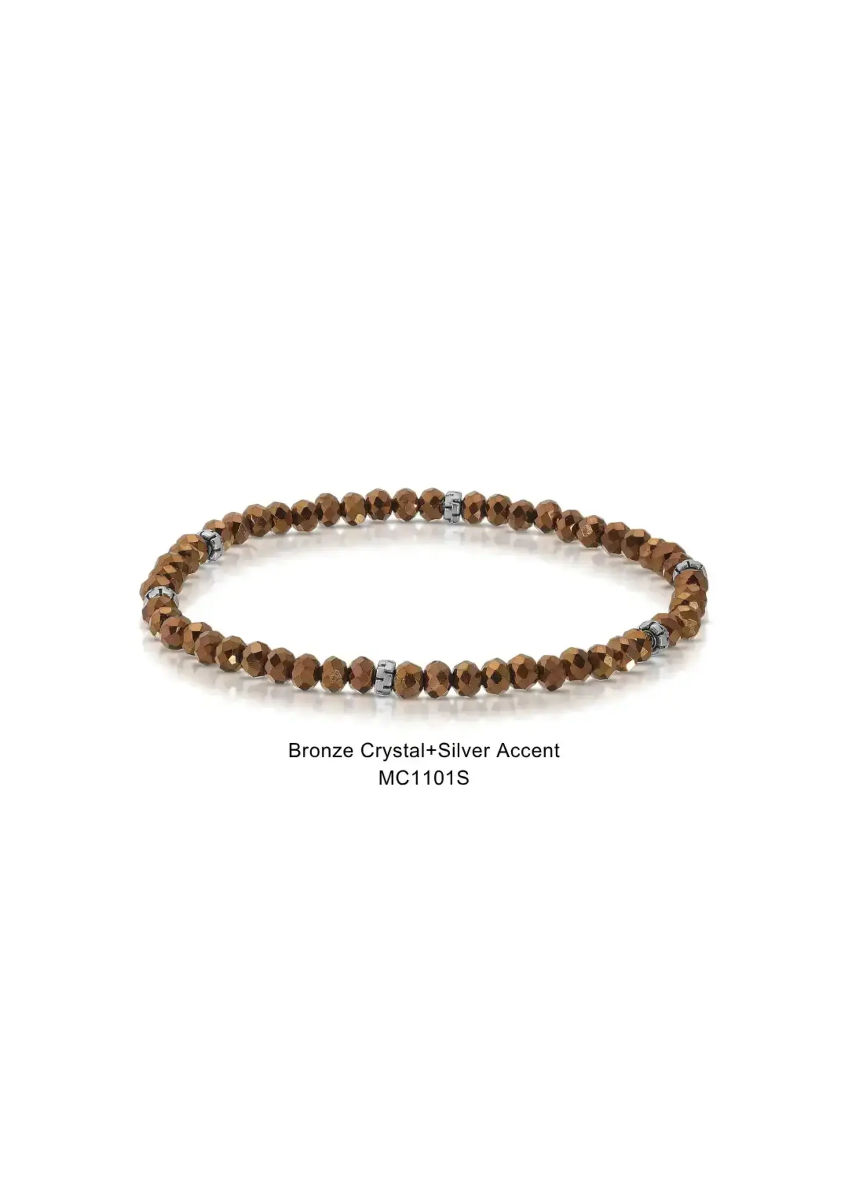 Mini Crystal Bracelet Bronze with Silver Accents