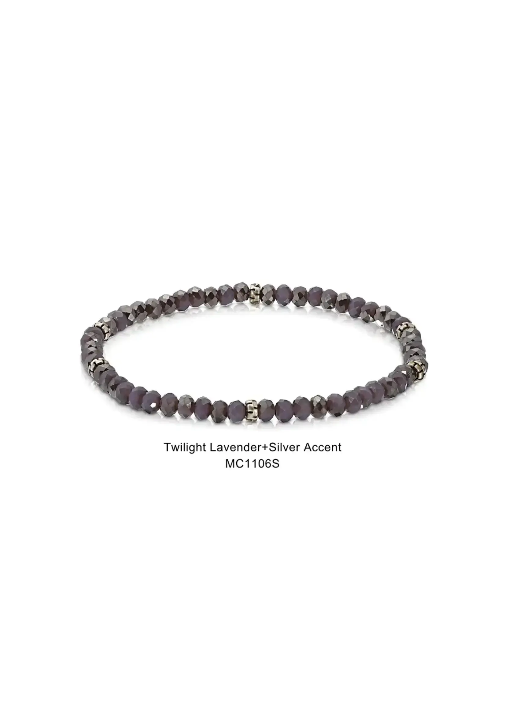 Mini Crystal Bracelet Twilight Lavender with Silver Accents