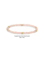 Mini Crystal Bracelet Twilight Shell Pink with Gold Accents