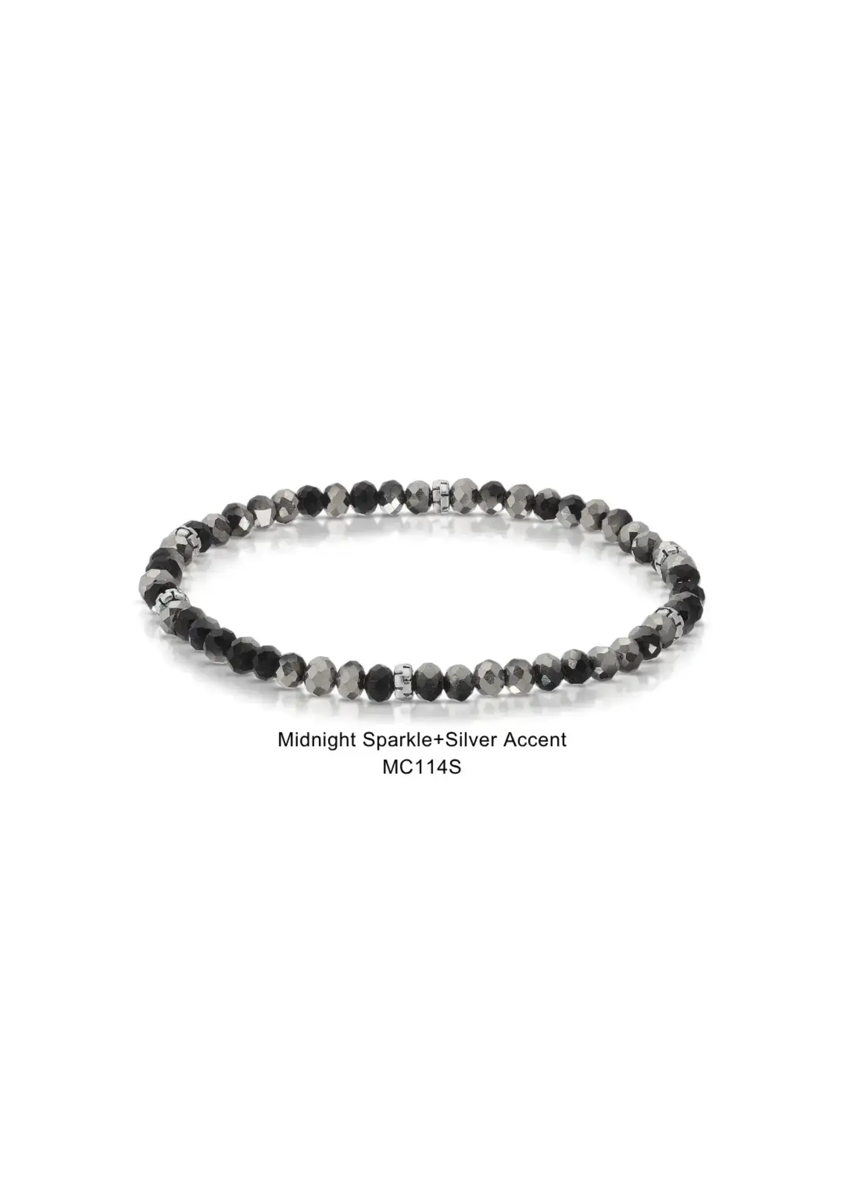 Mini Crystal Bracelet Midnight Sparkle with Silver Accents