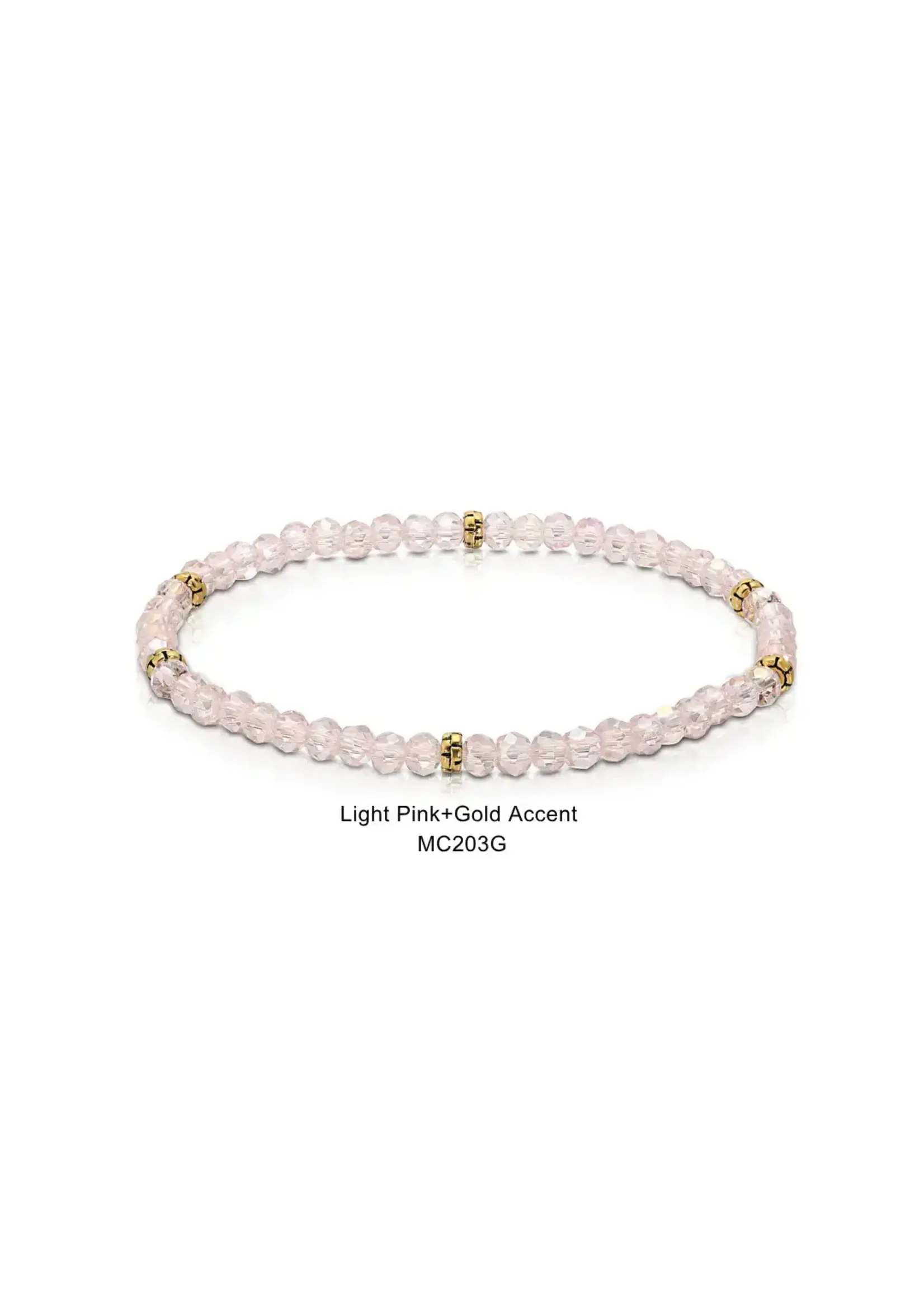 Mini Crystal Bracelet Light Pink AB with Gold Accents