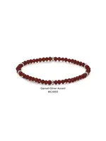 Mini Crystal Bracelet Garnet with Silver Accents