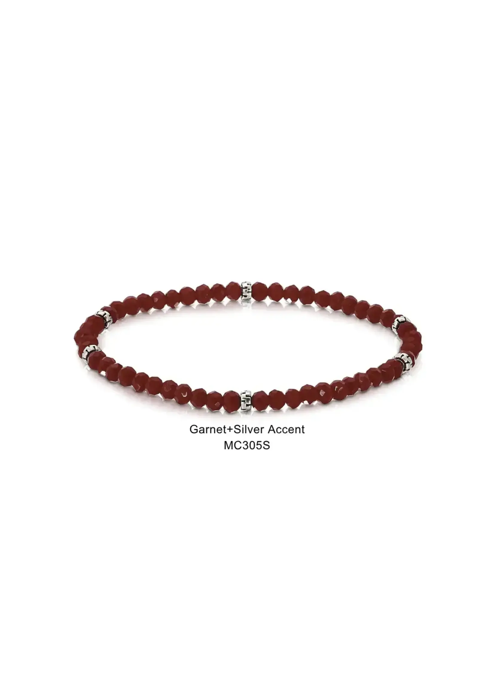 Mini Crystal Bracelet Garnet with Silver Accents