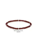 Mini Crystal Bracelet Maroon with Silver Accents