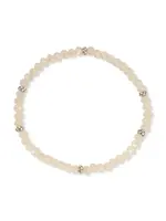 Mini Crystal Bracelet Champagne with Silver Accents