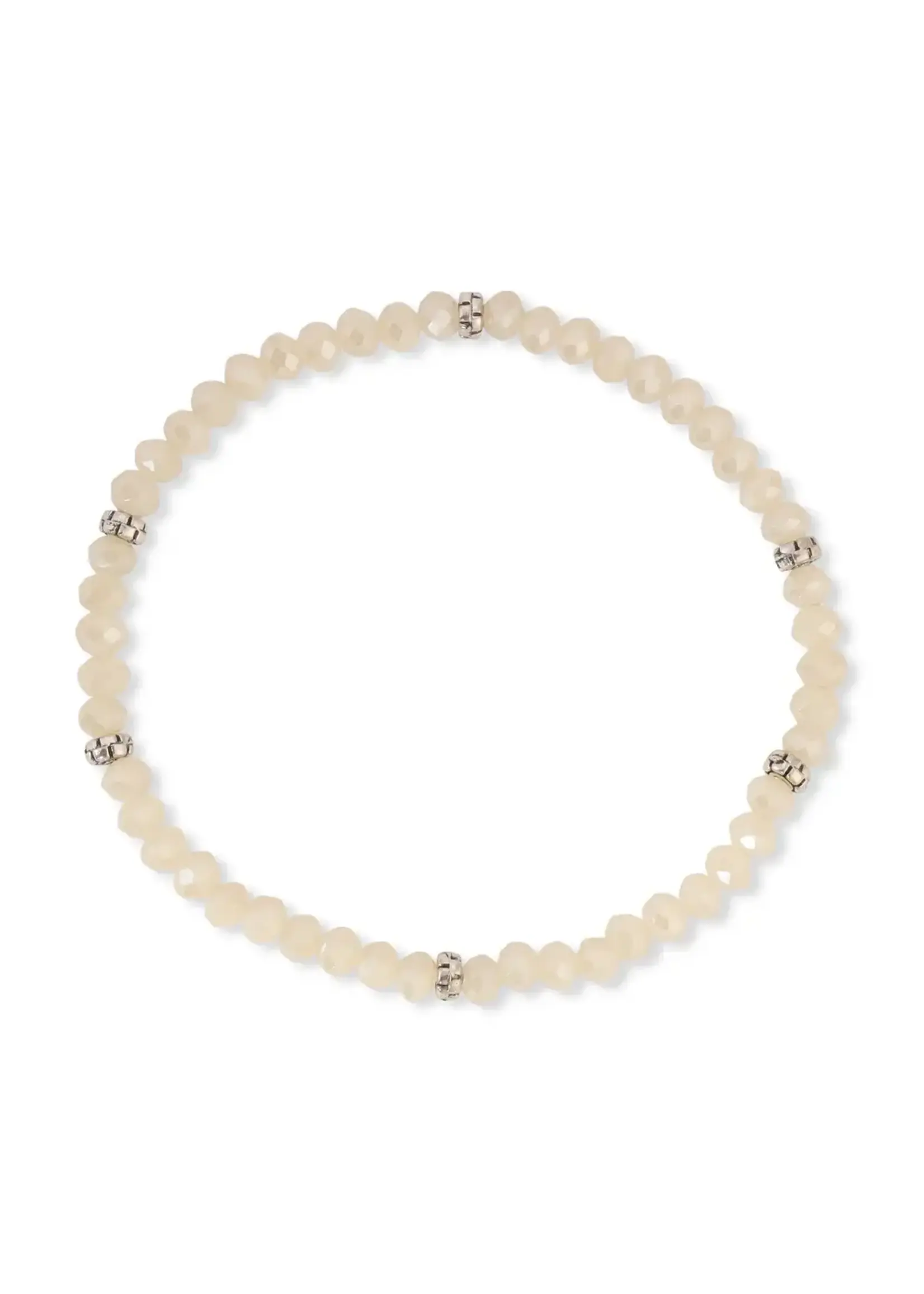 Mini Crystal Bracelet Champagne with Silver Accents