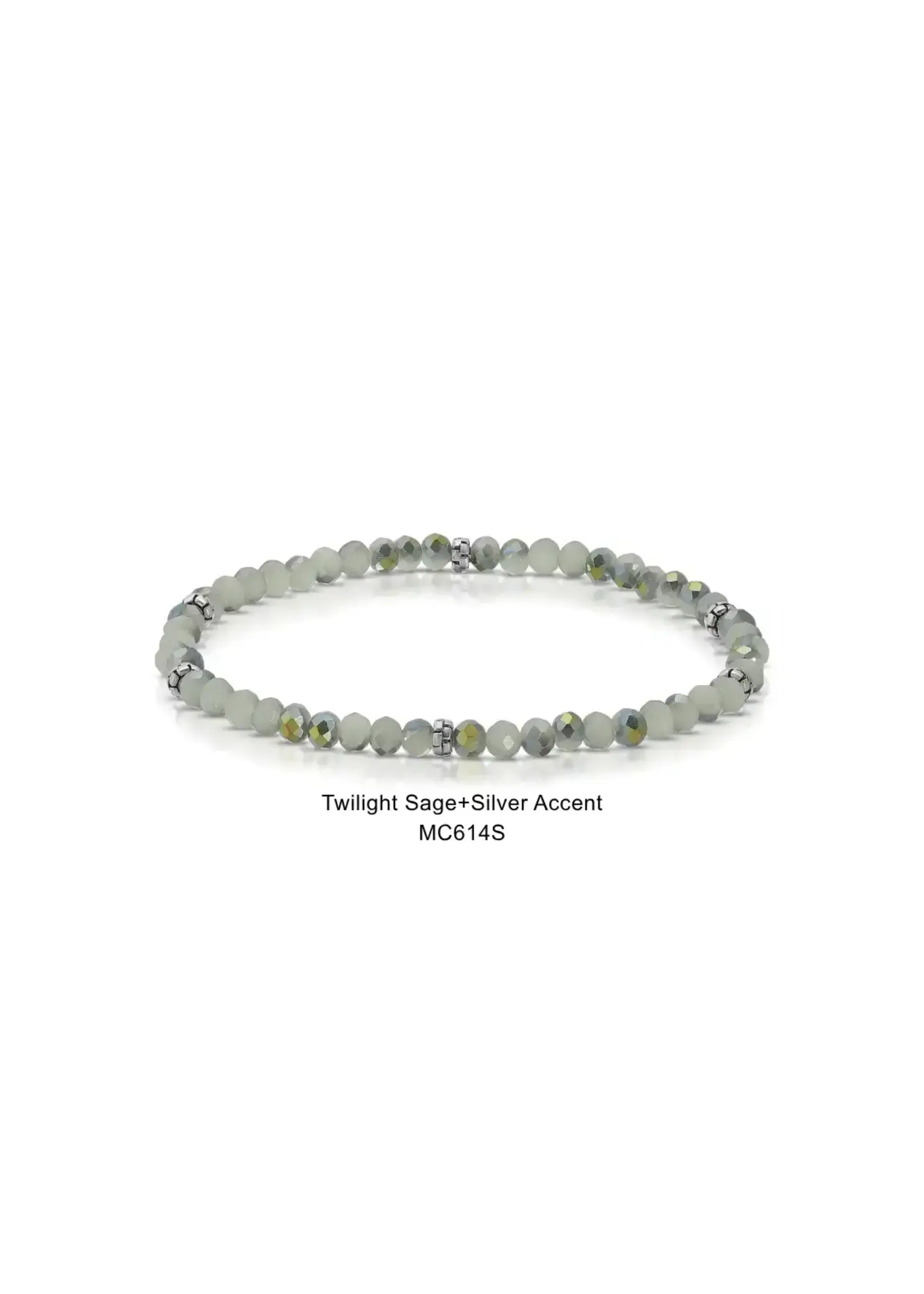 Mini Crystal Bracelet Twilight Sage with Silver Accents
