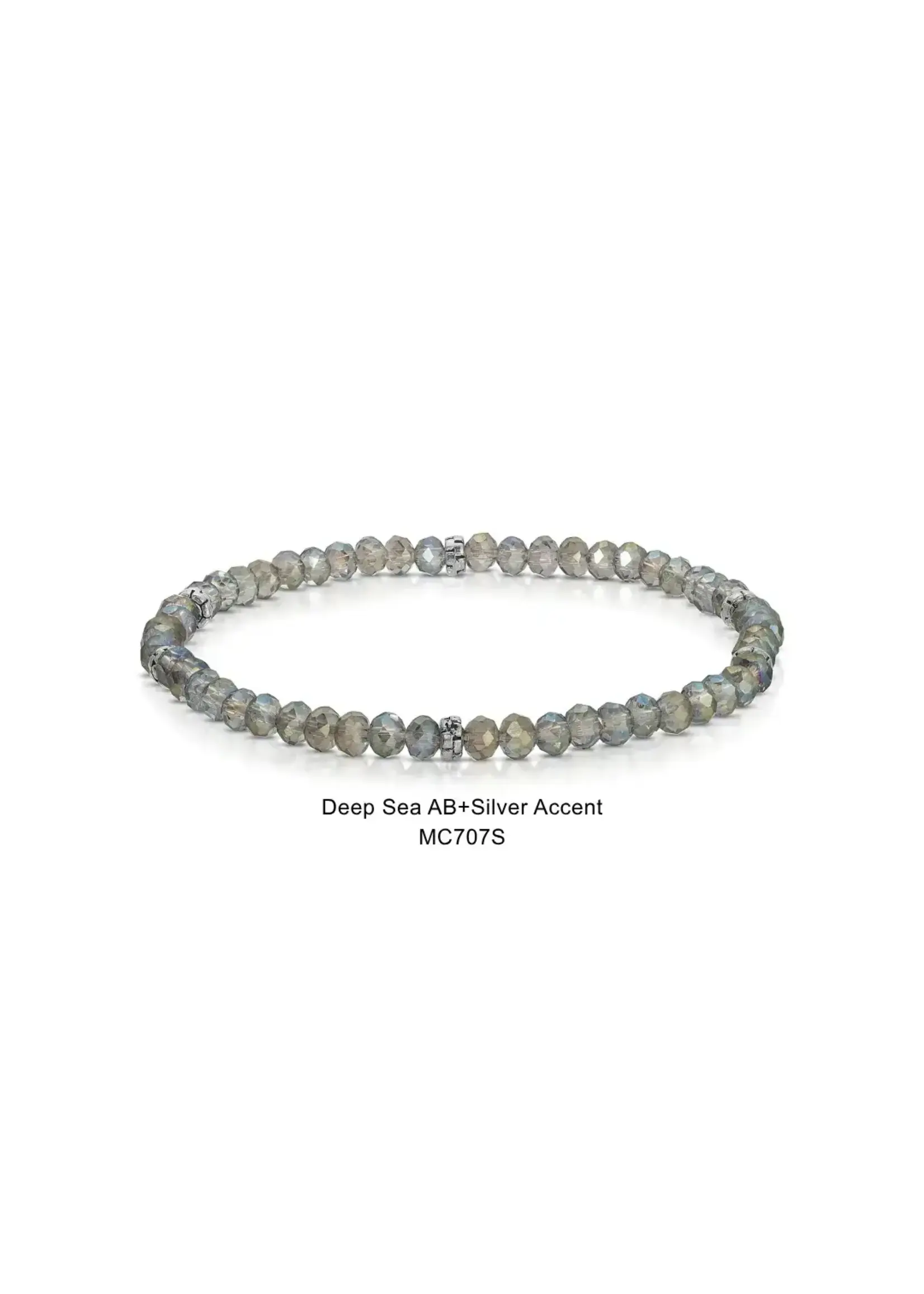 Mini Crystal Bracelet Deep Sea AB with Silver Accents