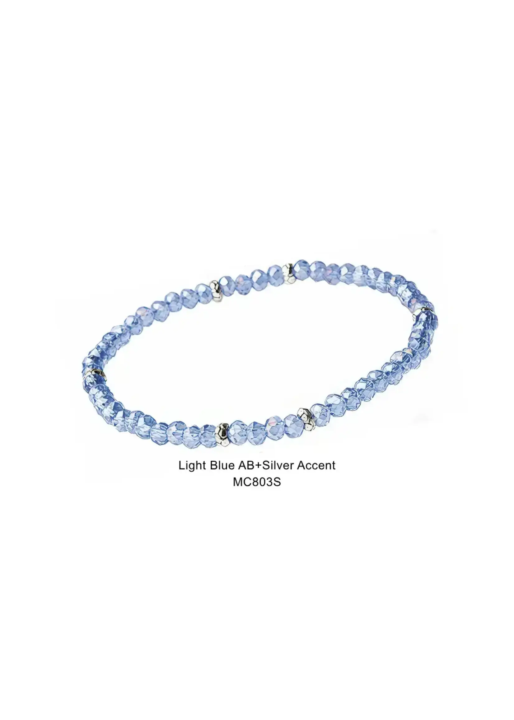 Mini Crystal Bracelet Light Blue with Silver Accents