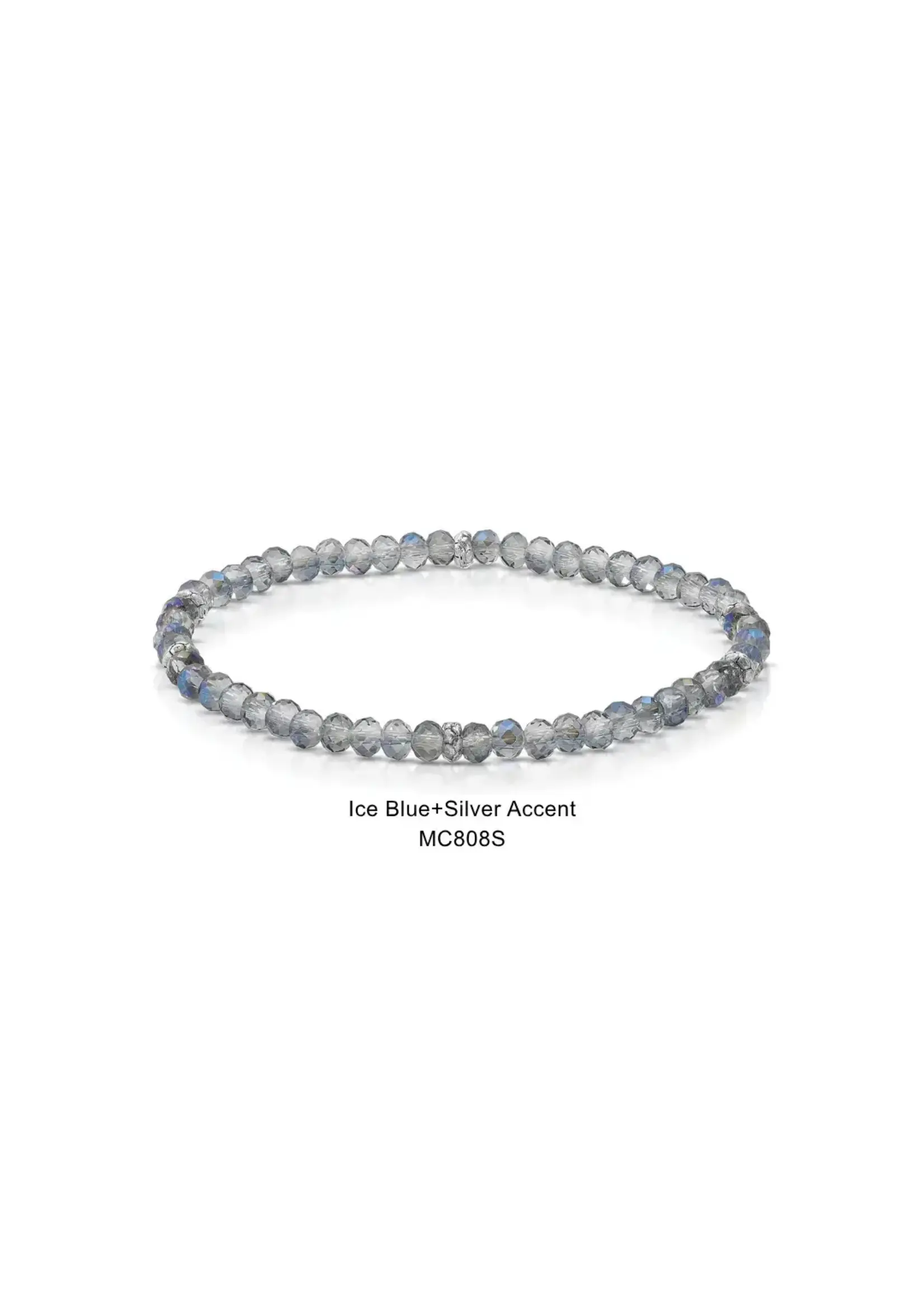 Mini Crystal Bracelet Ice Blue with Silver Accents