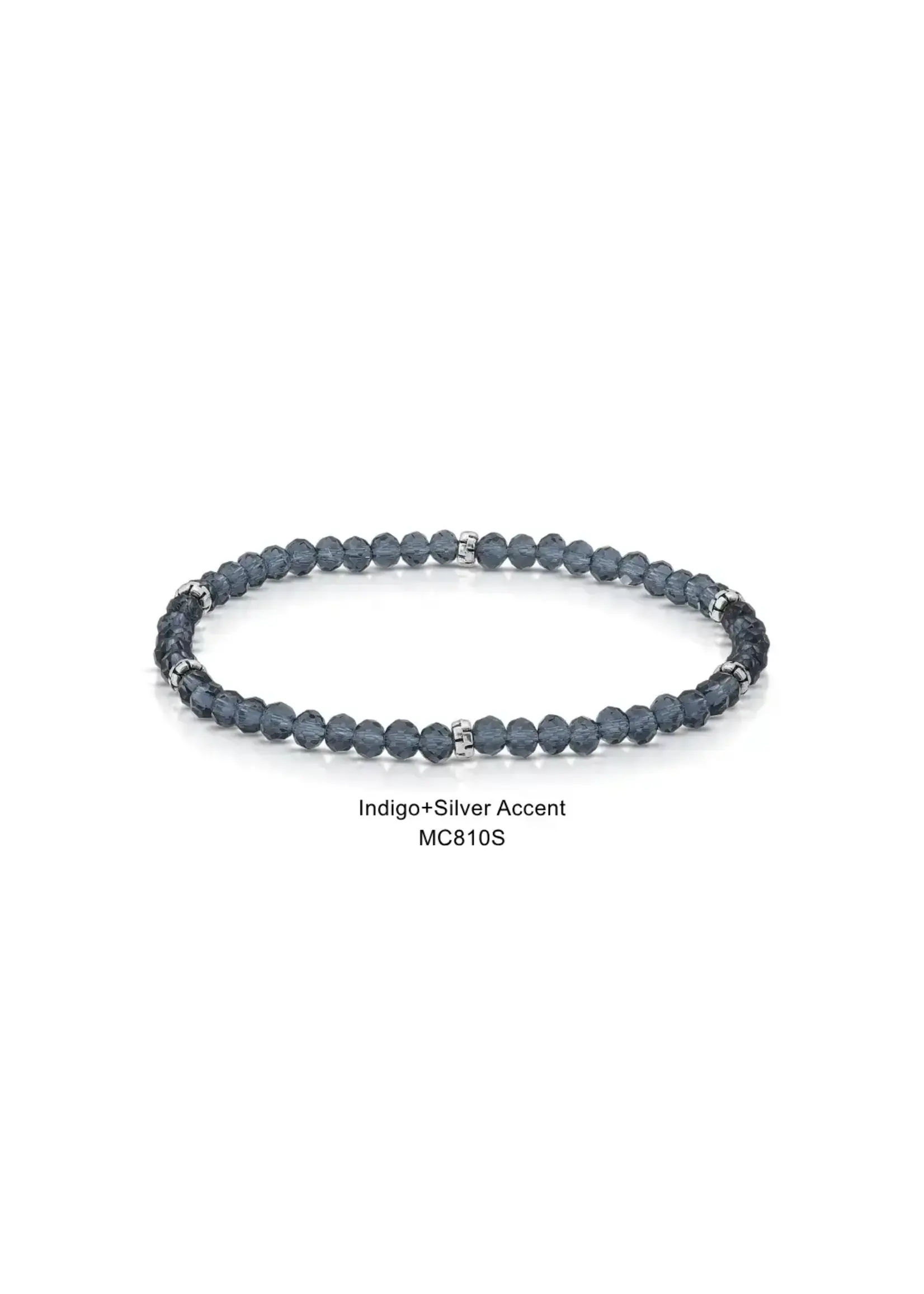 Mini Crystal Bracelet Indigo with Silver Accents