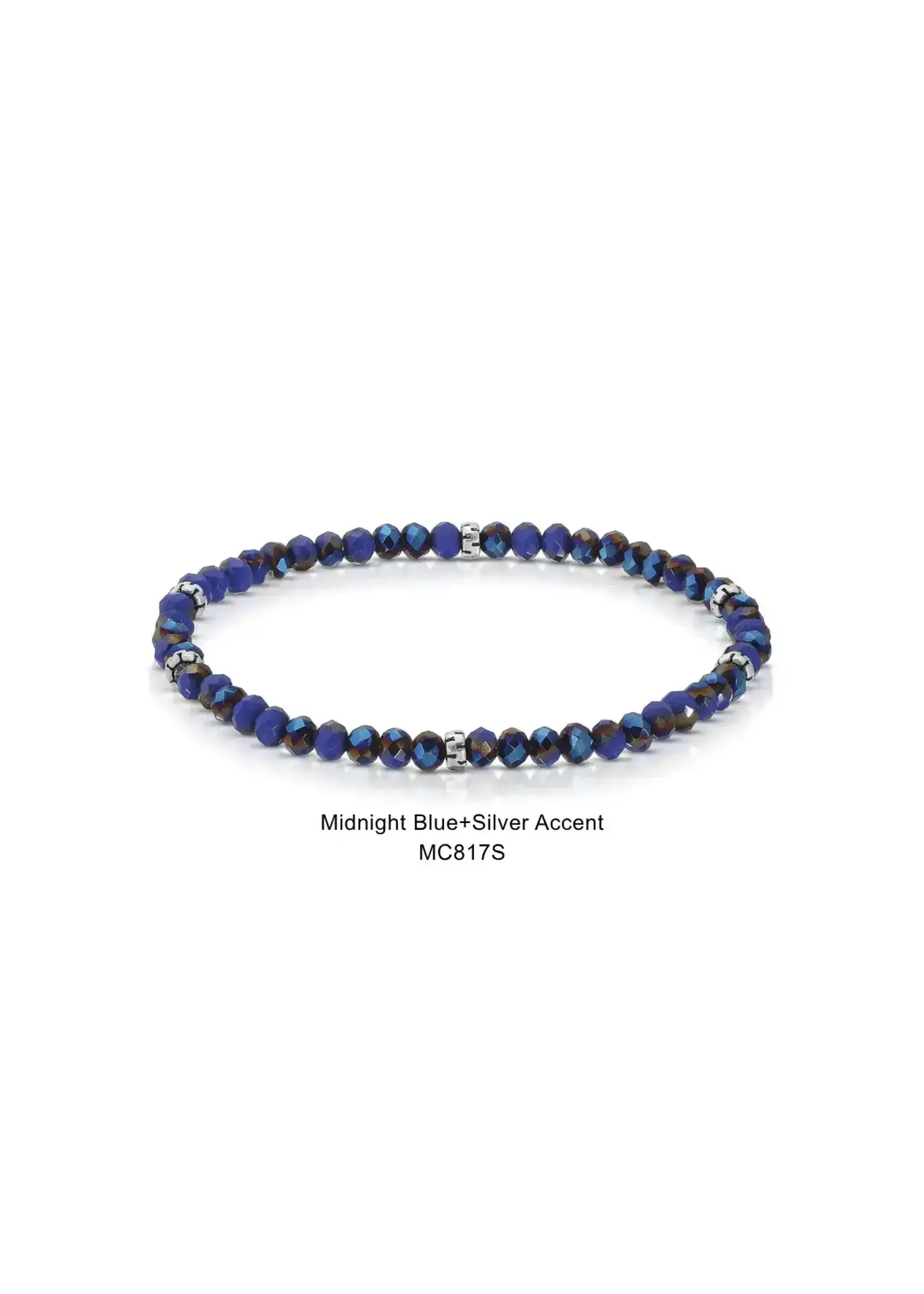 Mini Crystal Bracelet Midnight Blue with Silver Accents
