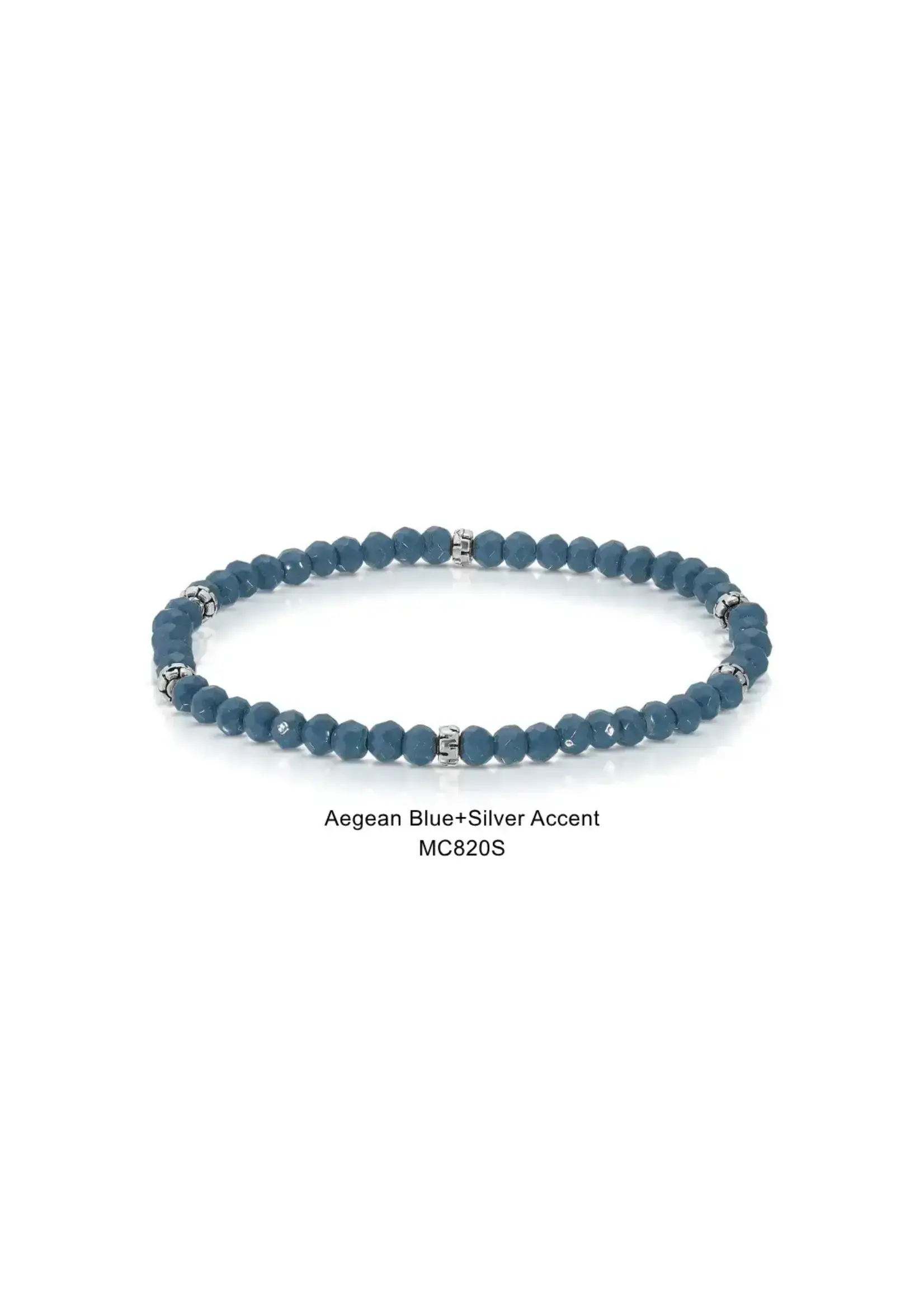 Mini Crystal Bracelet Aegean Blue with Silver Accents