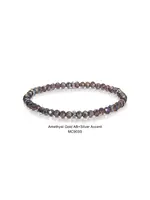 Mini Crystal Bracelet Amethyst Gold AB with Silver Accents
