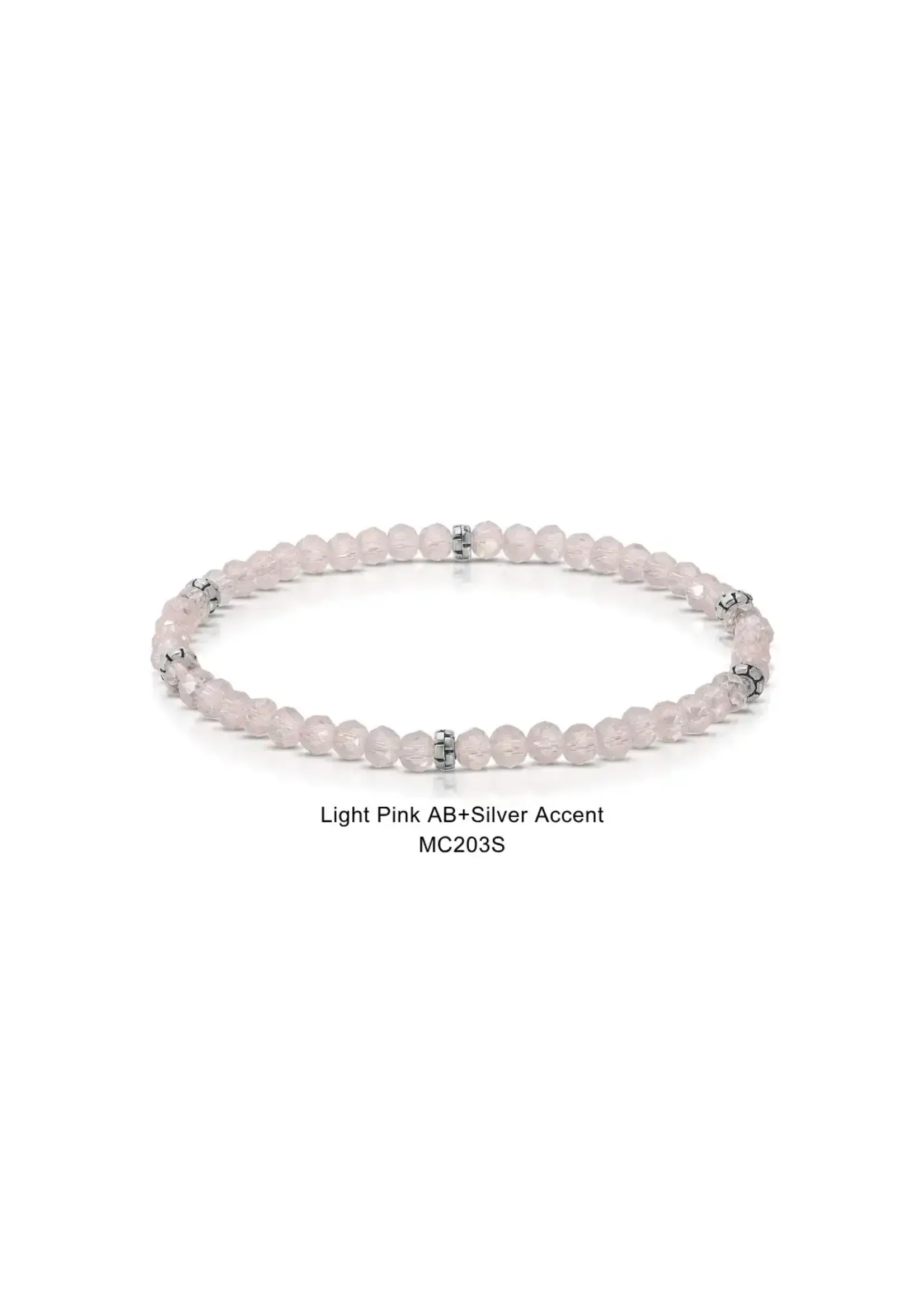 Mini Crystal Bracelet Light Pink AB with Silver Accents