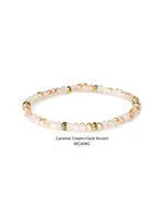Mini Crystal Bracelet Caramel Cream with Gold Accents