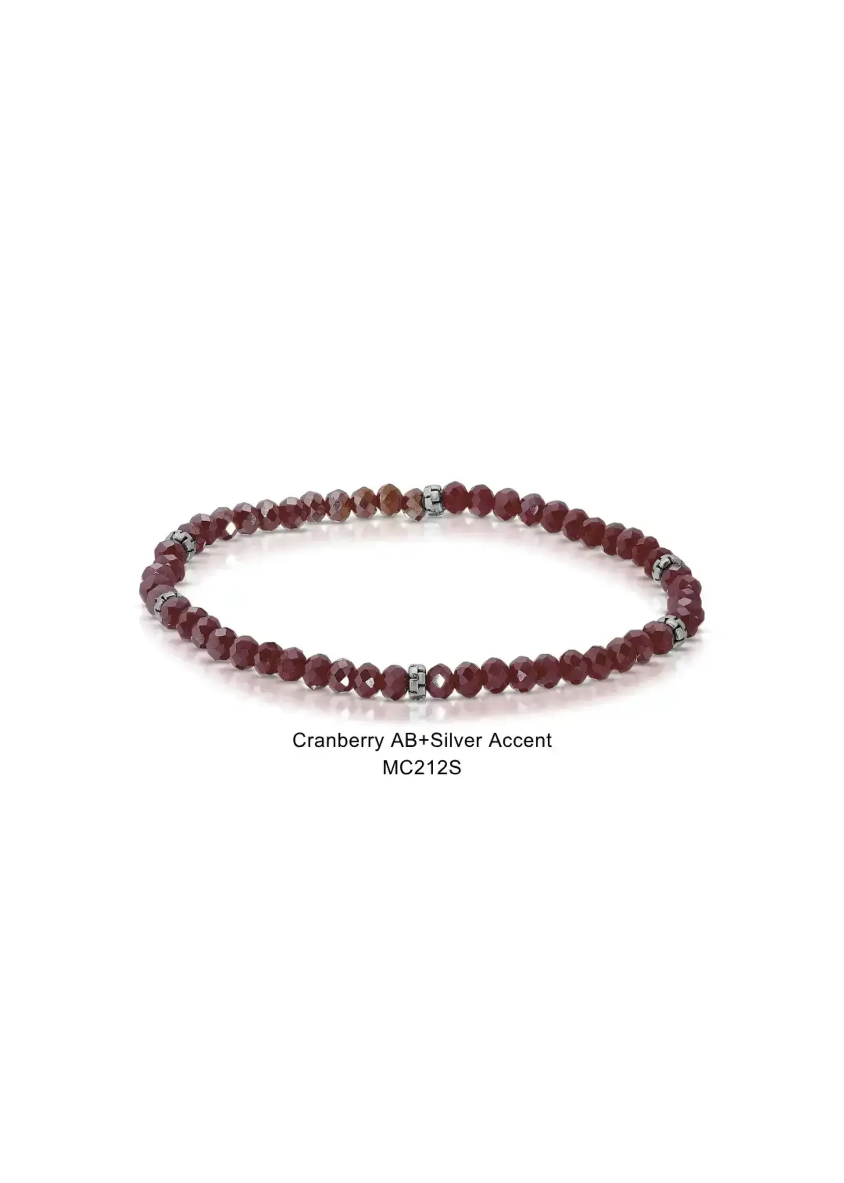 Mini Crystal Bracelet Cranberry AB with Silver Accents