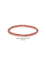 Mini Crystal Bracelet Bright Coral with Silver Accents