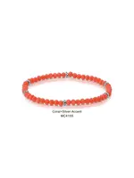 Mini Crystal Bracelet Coral with Silver Accents