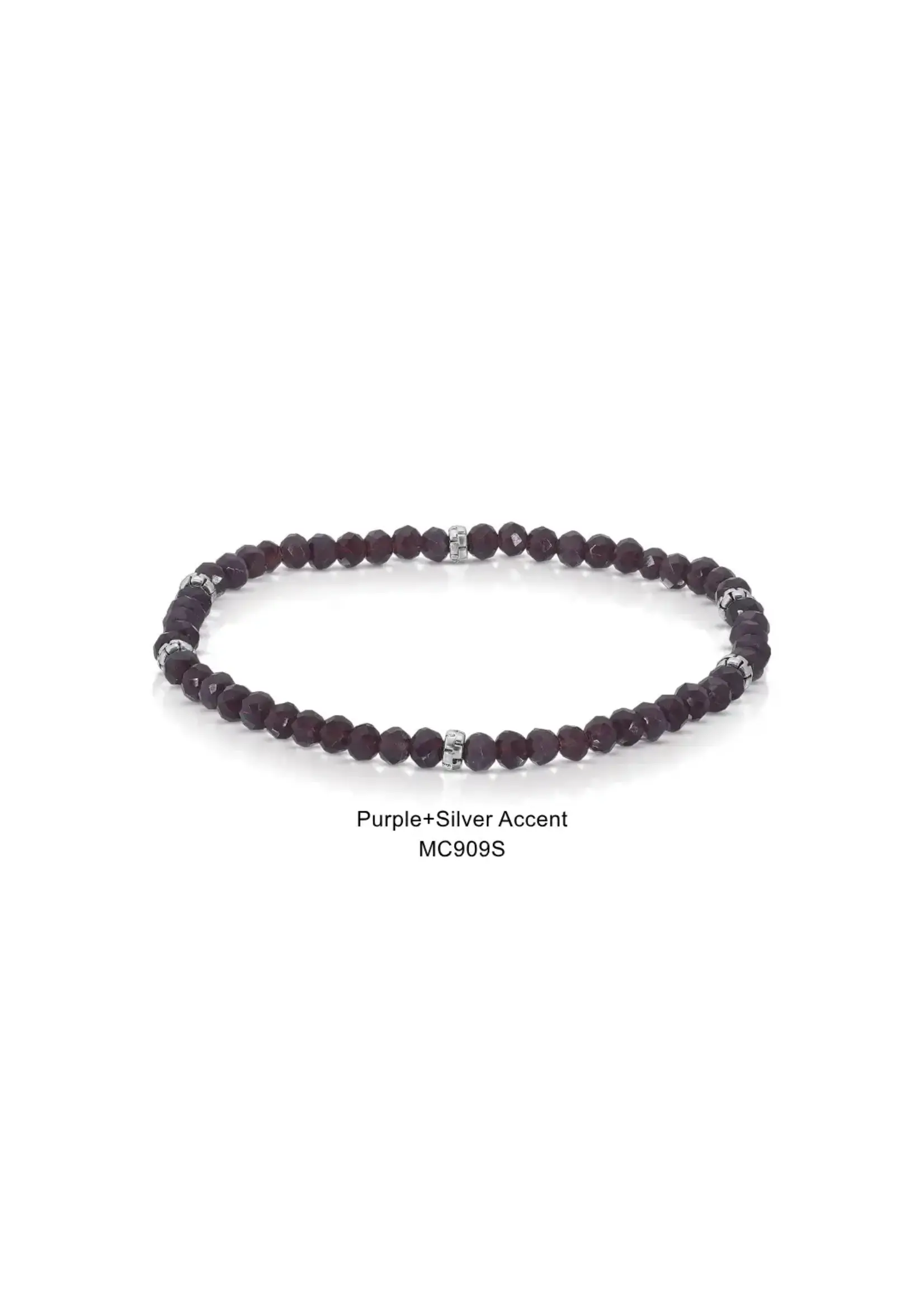 Mini Crystal Bracelet Purple Crystal with Silver Accents