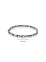 Mini Crystal Bracelet Pewter with Silver Accents