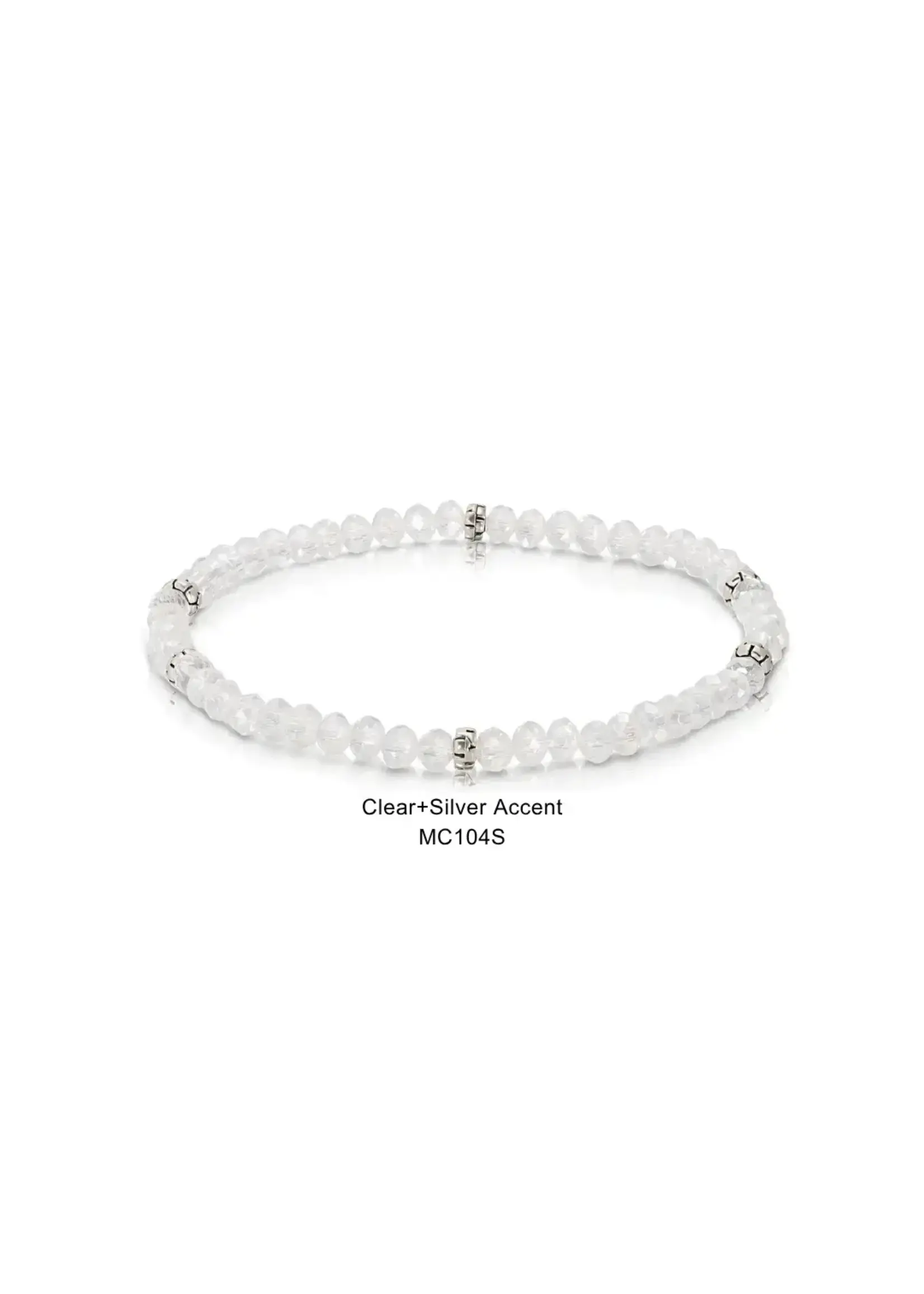 Mini Crystal Bracelet Clear Crystal with Silver Accents