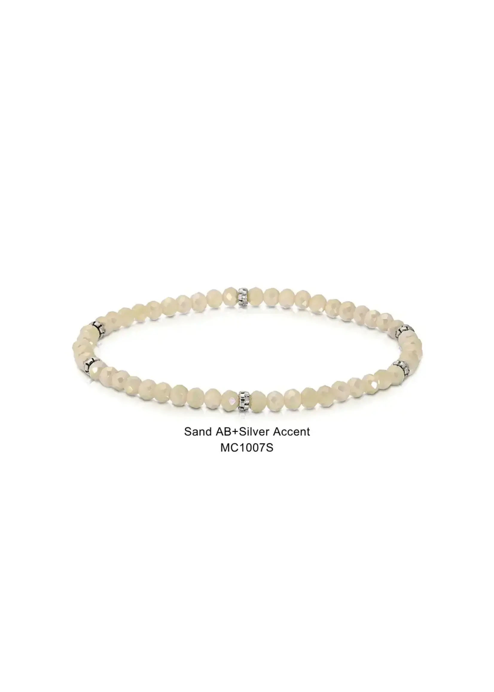 Mini Crystal Bracelet Sand AB with Silver Accents