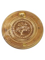 Incense Holder Wood Round Tree of Life