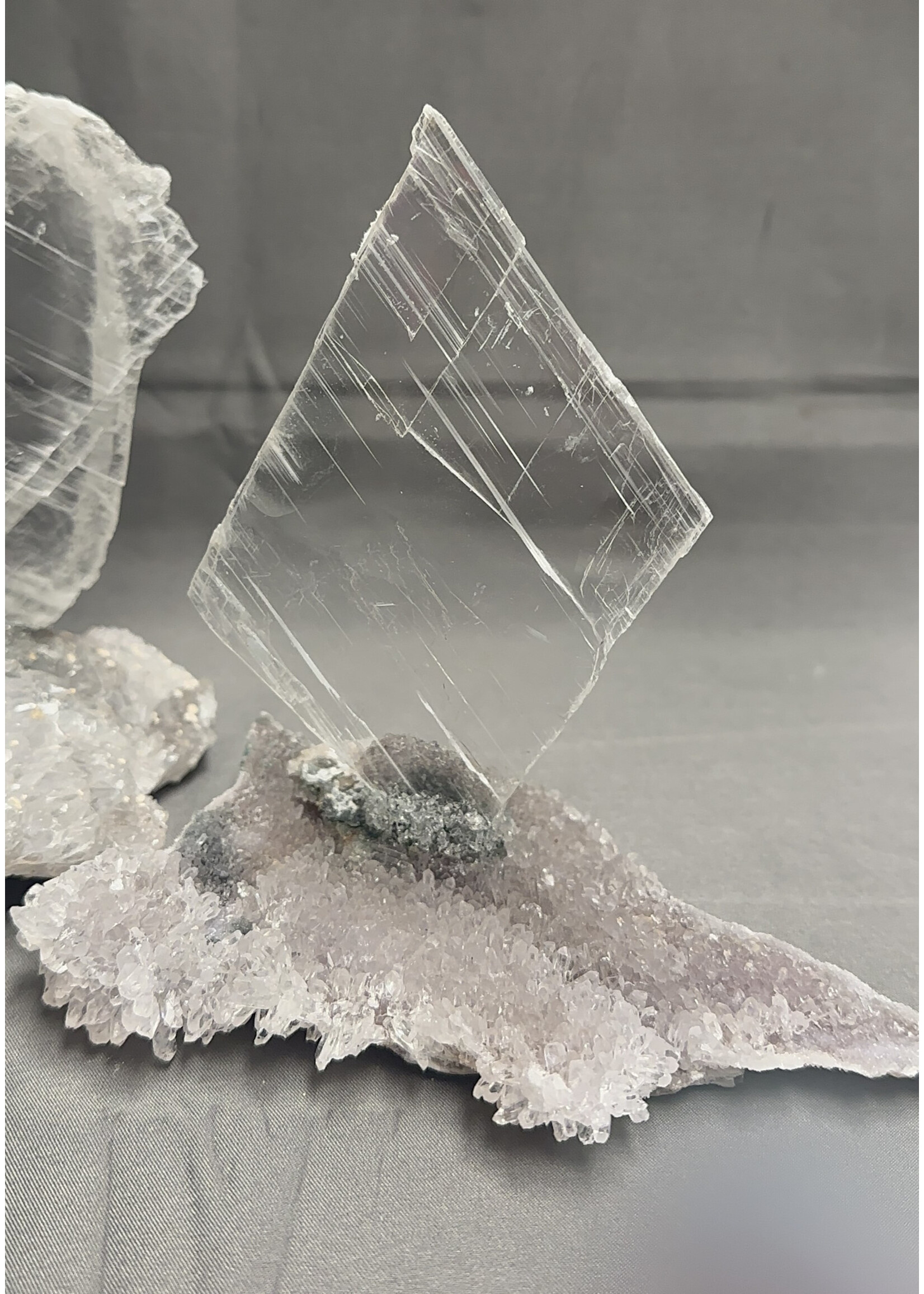 Gypsum on Amethyst Sm