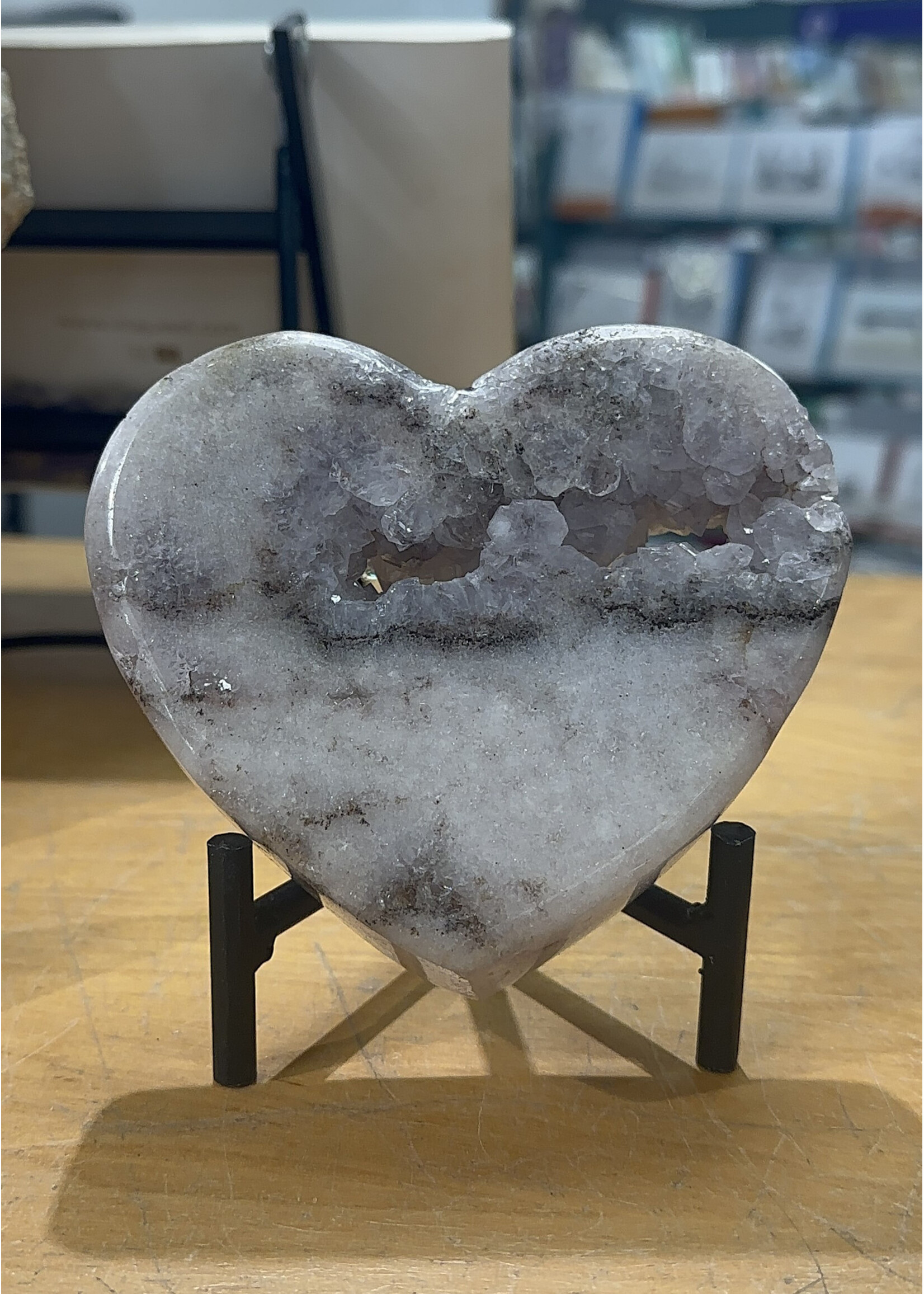 Pink Amethyst Druzy Heart