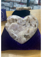 Pink Amethyst Druzy Heart