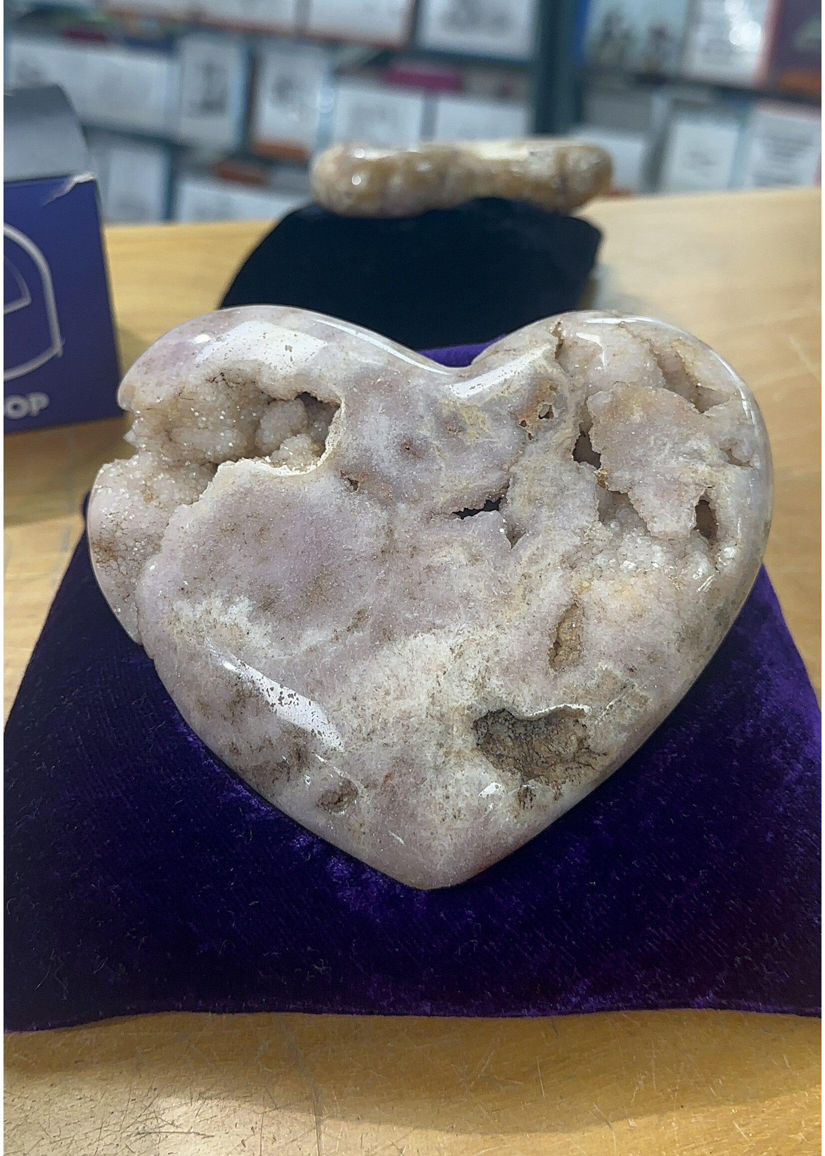 Pink Amethyst Druzy Heart