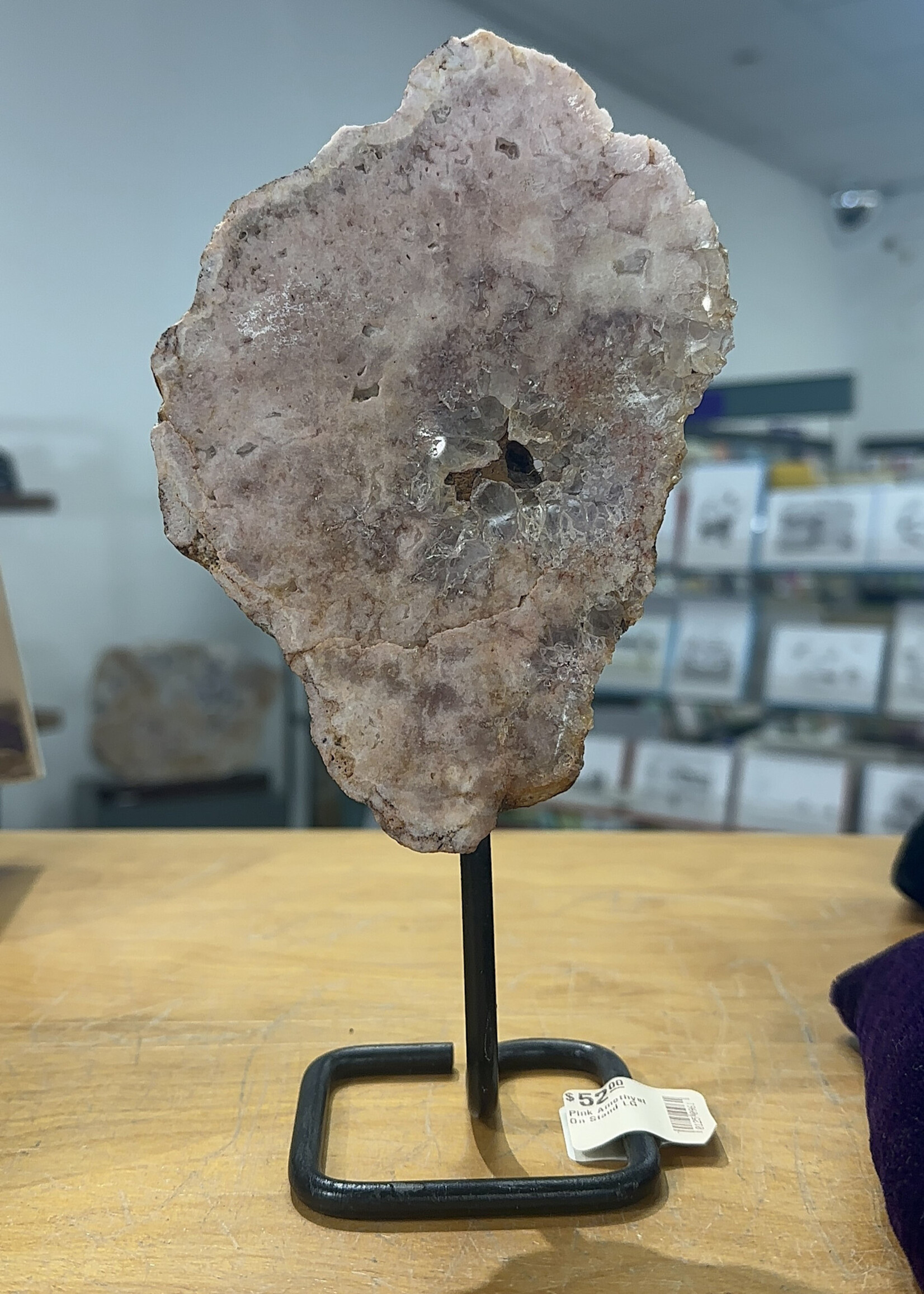 Pink Amethyst On Stand LG