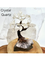 Tumbled Gemstone Tree with Amethyst Crystal Base | Crystal Quartz