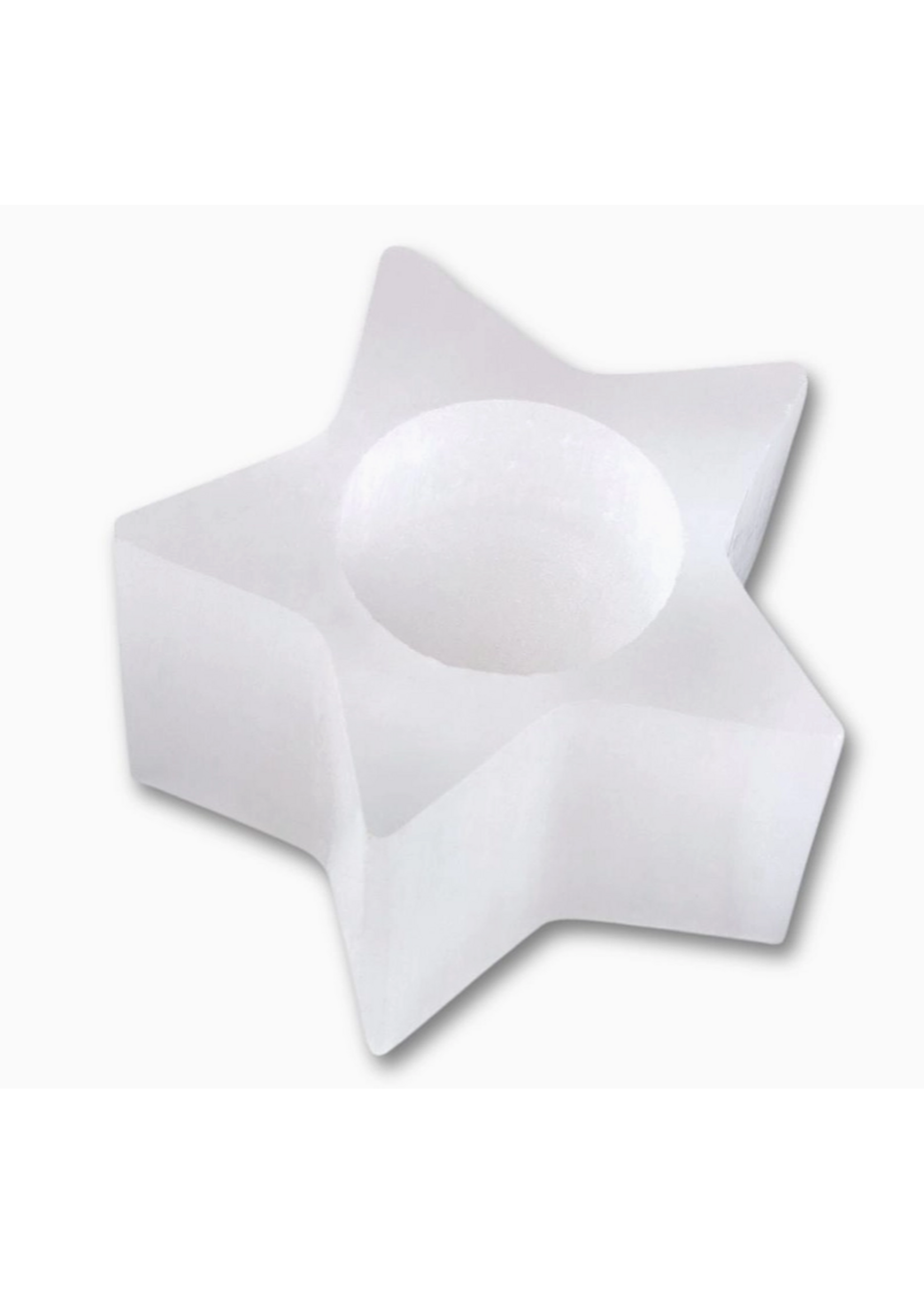 Selenite Star Tealight Holder