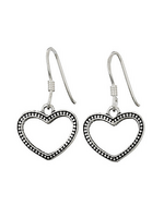 Earring SS Open Heart Bali Dangle